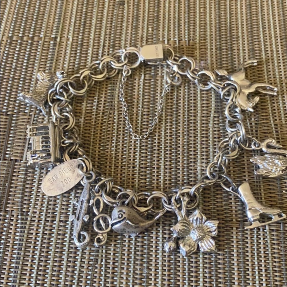 Sterling silver charms bracelet